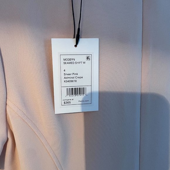 NWT Theory Pink Shift Crepe Dress Size 4 (Originally $365) - Picture 5 of 5